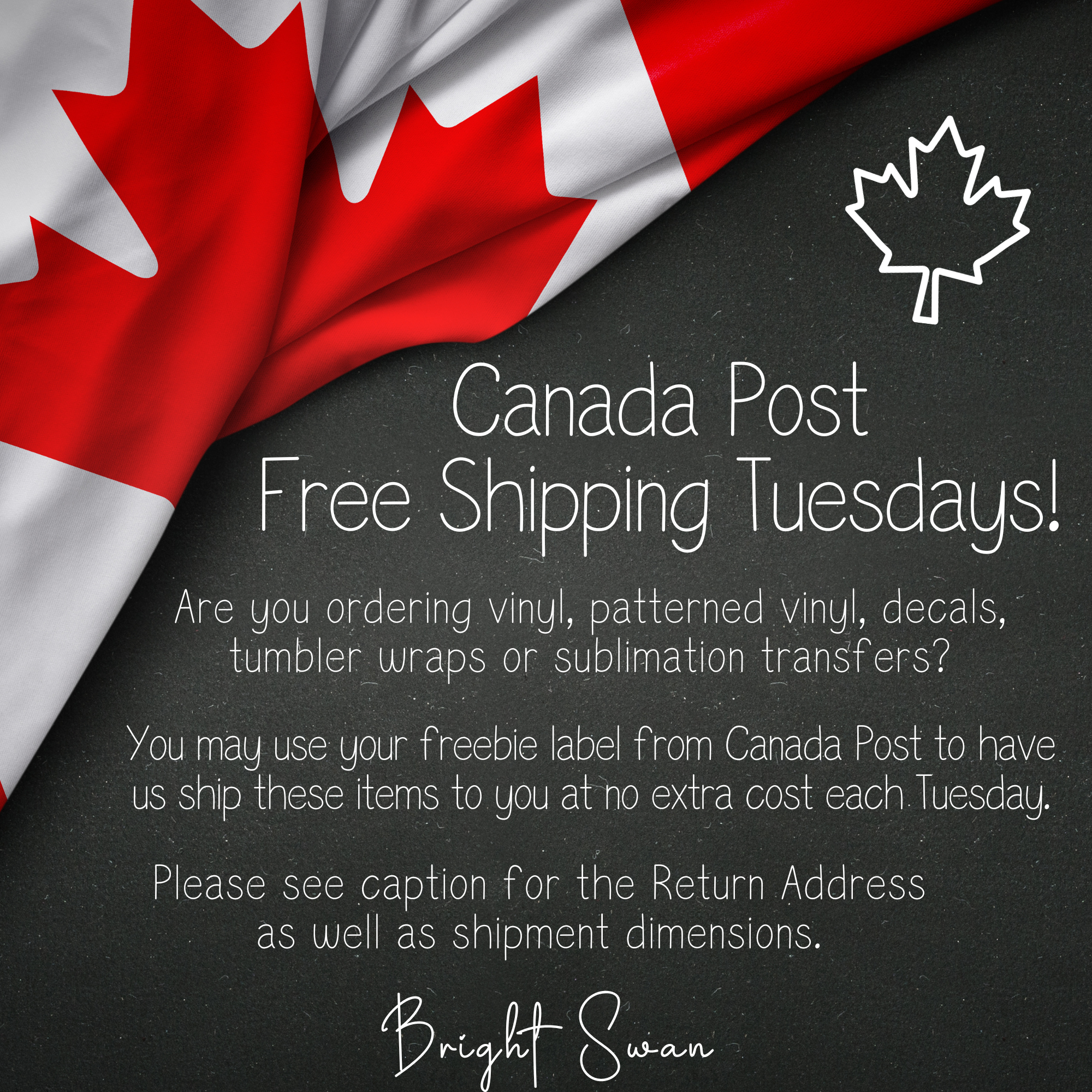 Canadians - Free Shipping Tuesdays are back!