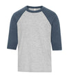 Bright Swan - ATC EUROSPUN BASEBALL YOUTH TEE - ATC0822Y - Athletic Grey/Navy Heather