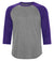 ATC PROTEAM BASEBALL JERSEY - S3526 - Charcoal Heather/Purple - Ends Monday Overnight - Ready to Ship Friday - Bright Swan
